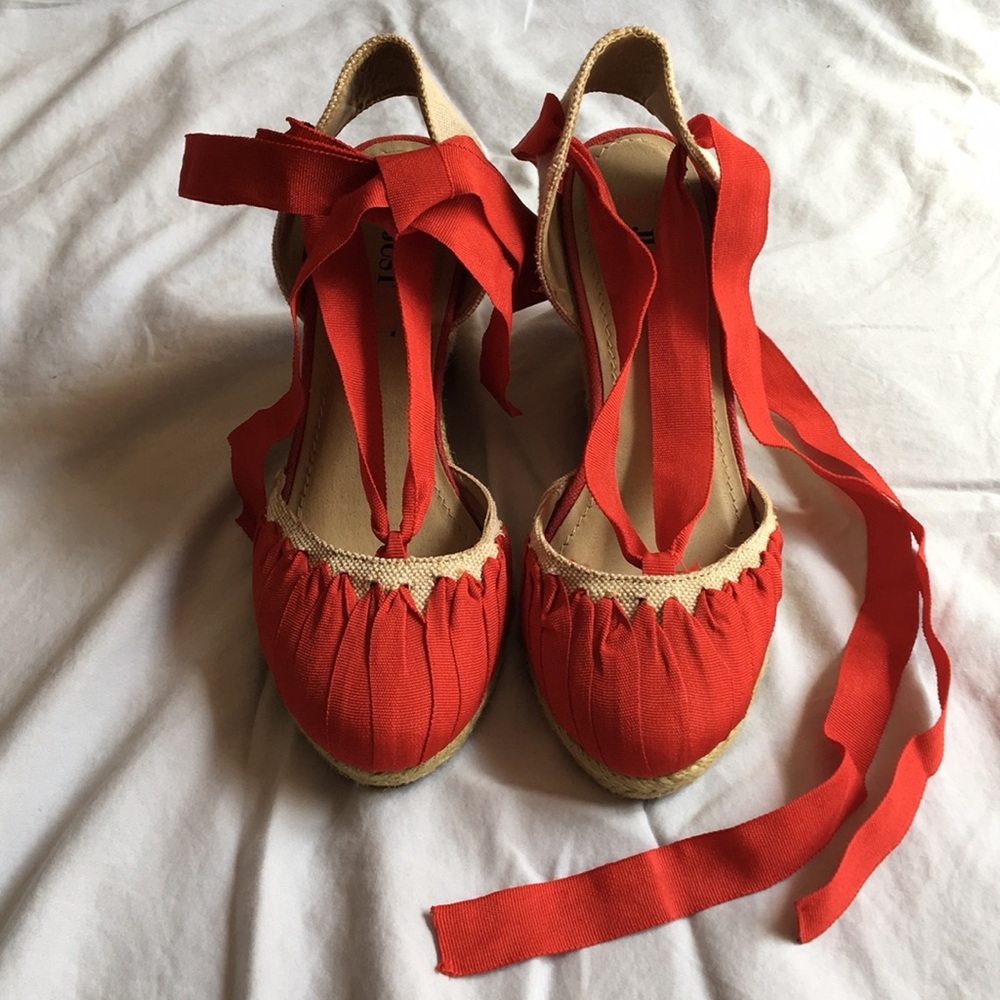 Red espadrille wedges